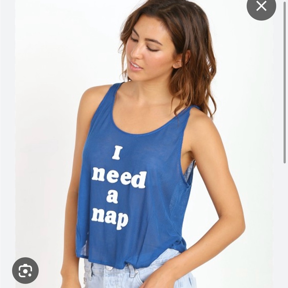 Wild fox tank top medium royal blue